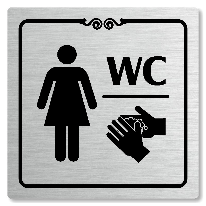 WC ženy, 80x80mm, stříbrná, Texas